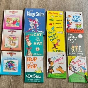 Lot of 12 Dr Seuss and Teddy Ruxpin children’s books in good condition.